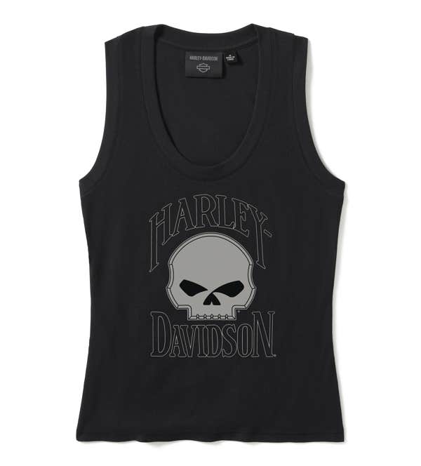 HARLEY-DAVIDSON WOMENS WILLIE G SKULL RIBBED TANK
