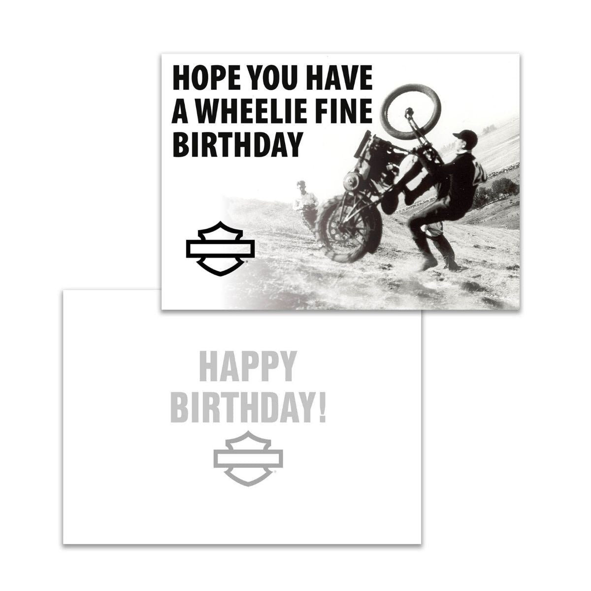 Harley-Davidson Wheelie Fine Birthday Card