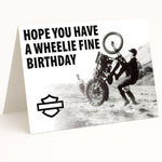 Harley-Davidson Wheelie Fine Birthday Card