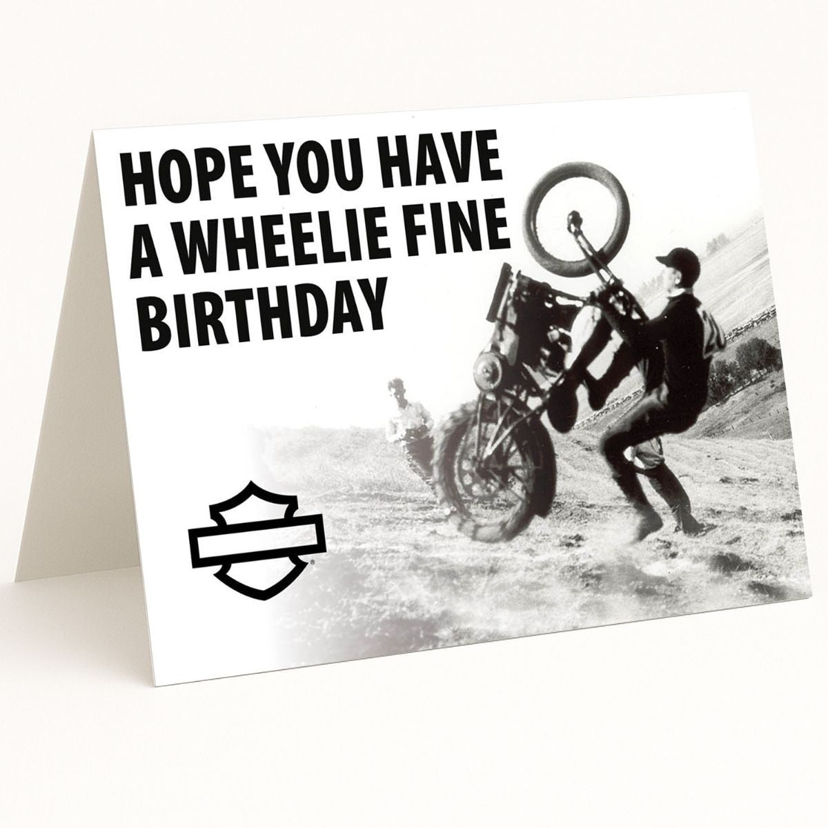 Harley-Davidson Wheelie Fine Birthday Card
