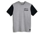HARLEY-DAVIDSON MENS MENS STAPLE COLORBLOCK TEE - COLORBLOCKED - HEATHER GREY