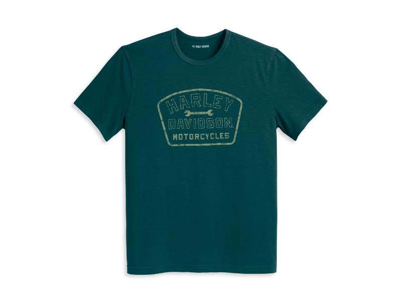 HARLEY-DAVIDSON MENS MENS WRENCH CREW TEE - DEEP TEAL