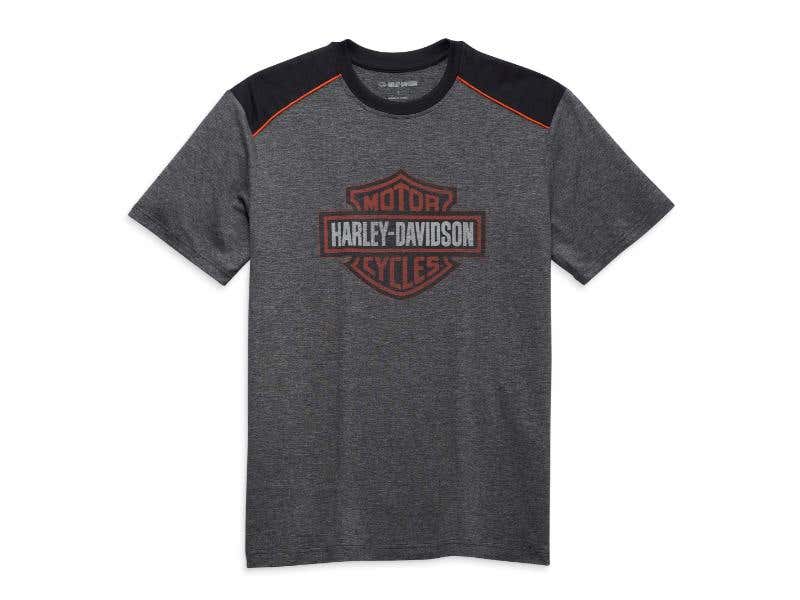 HARLEY-DAVIDSON MENS MENS BAR & SHIELD PERFORMANCE TEE - BLACK BEAUTY