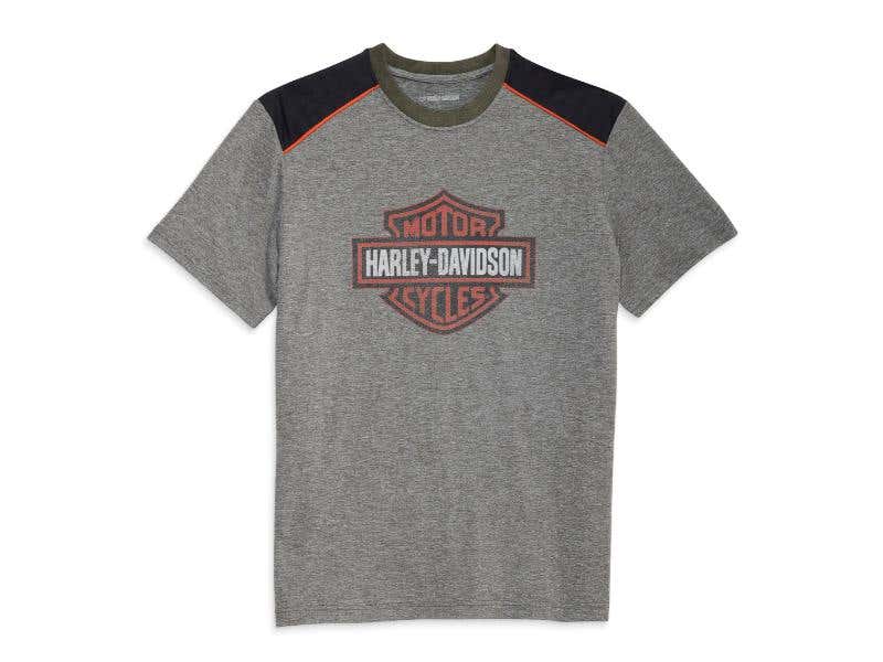 HARLEY-DAVIDSON MENS MENS BAR & SHIELD PERFORMANCE TEE - GRAPE LEAF - SLIM FIT