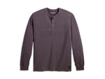 HARLEY-DAVIDSON MENS MENS RALLY RACER HENLEY - BLACKENED PEARL