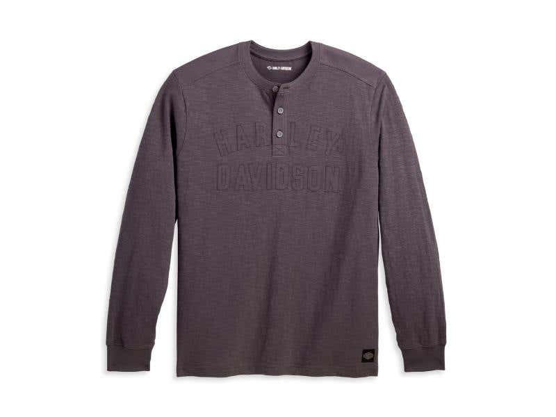 HARLEY-DAVIDSON MENS MENS RALLY RACER HENLEY - BLACKENED PEARL