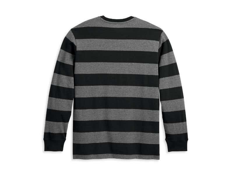 HARLEY-DAVIDSON MENS MENS STAPLE STRIPED TEE - BLACK BEAUTY STRIPE