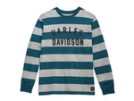 HARLEY-DAVIDSON MENS MENS STAPLE STRIPED TEE - STRIPE DEEP TEAL