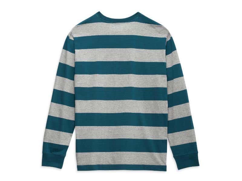 HARLEY-DAVIDSON MENS MENS STAPLE STRIPED TEE - STRIPE DEEP TEAL