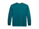 HARLEY-DAVIDSON MENS MENS BAR & SHIELD APPRENTICE TEE - COLORBLOCKED - DEEP TEAL