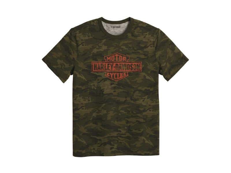 HARLEY-DAVIDSON MENS HARLEY-DAVIDSON MENS BAR & SHIELD CAMO T-SHIRT