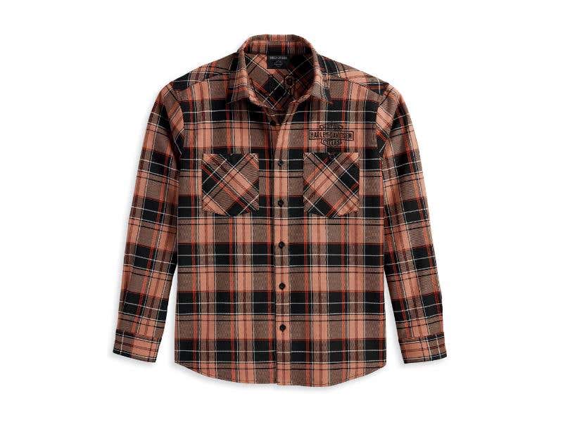 HARLEY-DAVIDSON MENS MENS STAPLE SHIRT - KHAKI PLAID