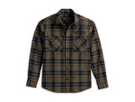 HARLEY-DAVIDSON MENS MENS STAPLE SHIRT - OLIVE PLAID