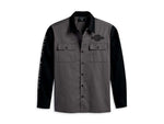 HARLEY-DAVIDSON MENS MENS MECHANIC SHIRT - COLORBLOCKED - BLACKENED PEARL