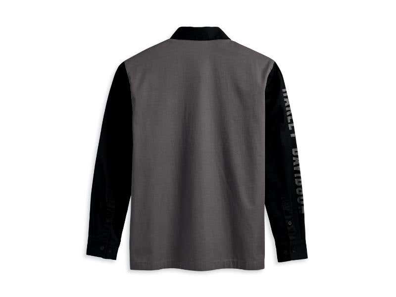 HARLEY-DAVIDSON MENS MENS MECHANIC SHIRT - COLORBLOCKED - BLACKENED PEARL