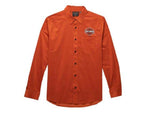 HARLEY-DAVIDSON MENS BAR & SHIELD CORDUROY - ORANGE