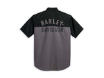 HARLEY-DAVIDSON MENS MENS STAPLE COLORBLOCK SHIRT - COLORBLOCKED - BLACKENED PEARL