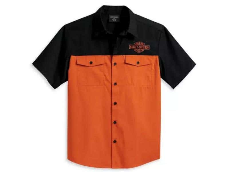 HARLEY-DAVIDSON MENS MENS STAPLE COLORBLOCK SHIRT