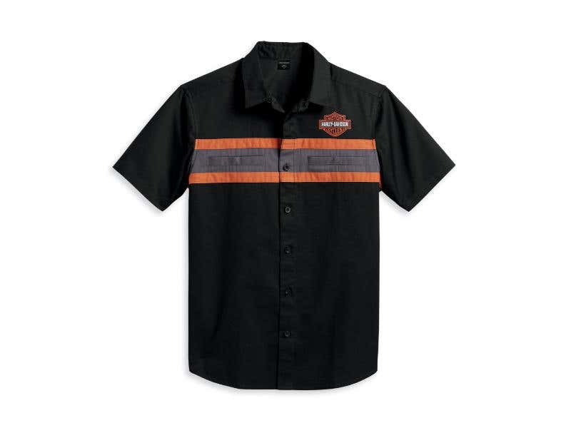 HARLEY-DAVIDSON MENS MENS HARLEY PERFORMANCE SHORT SLEEVE SHIRT - COLORBLOCKED - BLACK BEAUTY