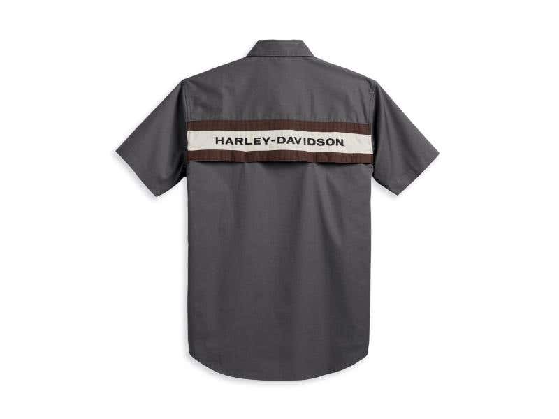 HARLEY-DAVIDSON MENS MENS HARLEY PERFORMANCE SHORT SLEEVE SHIRT - COLORBLOCKED - BLACKENED PEARL