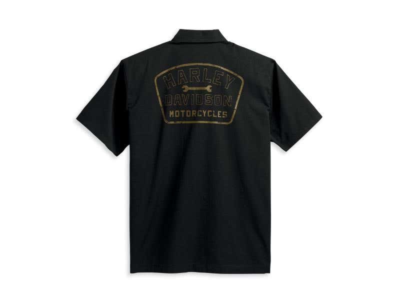 HARLEY-DAVIDSON MENS MENS WRENCH CREW SHIRT - BLACK BEAUTY