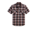 HARLEY-DAVIDSON MENS MENS WRENCH CREW PLAID SHIRT - GREY PLAID