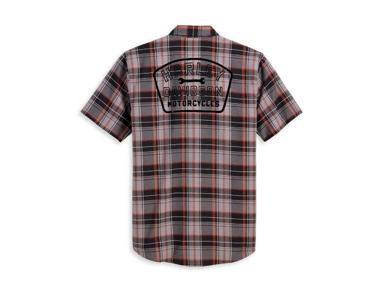 HARLEY-DAVIDSON MENS MENS WRENCH CREW PLAID SHIRT - GREY PLAID