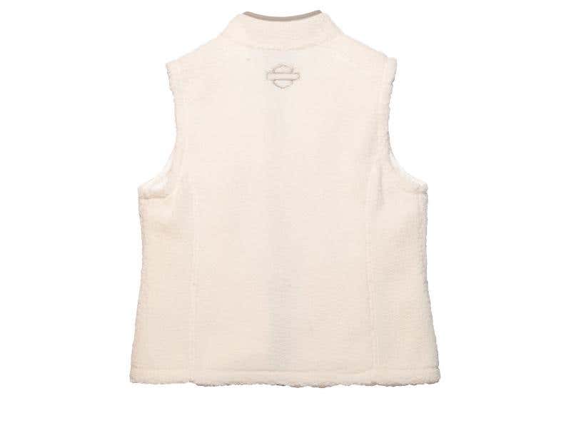 HARLEY-DAVIDSON WOMENS WOMENS SHIFT GEARS SHERPA VEST - CLOUD DANCER