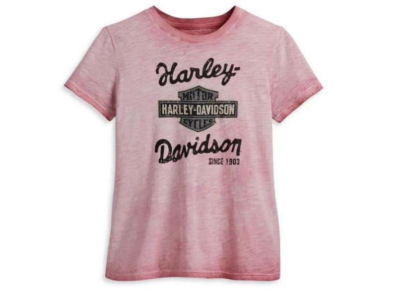 HARLEY-DAVIDSON WOMENS WOMENS TREAD SETTER TEE - PINK
