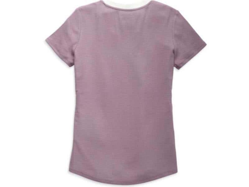 HARLEY-DAVIDSON WOMENS HARLEY-DAVIDSON WOMENS WRENCH CREW V-NECK TEE - PURPLE