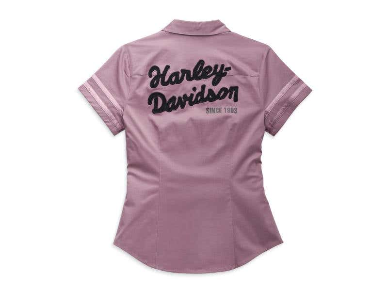 HARLEY-DAVIDSON WOMENS WOMENS ARTISAN ZIP FRONT SHIRT - DUSKY ORCHID
