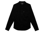 HARLEY-DAVIDSON WOMENS WOMENS THRILL SEEKER CORDUROY SHIRT - BLACK BEAUTY