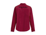 HARLEY-DAVIDSON WOMENS WOMENS THRILL SEEKER CORDUROY SHIRT - TIBETAN RED