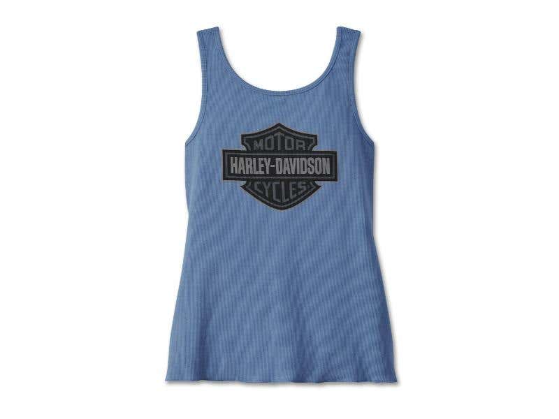 HARLEY-DAVIDSON WOMENS WOMENS HOMETOWN BAR & SHIELD FASHION TANK - COLONY BLUE