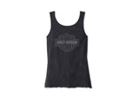 HARLEY-DAVIDSON WOMENS WOMENS HOMETOWN BAR & SHIELD FASHION TANK - BLACK BEAUTY
