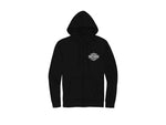 HARLEY-DAVIDSON WOMENS WOMENS SPECIAL RACER FONT ZIP FRONT HOODIE - BLACK BEAUTY