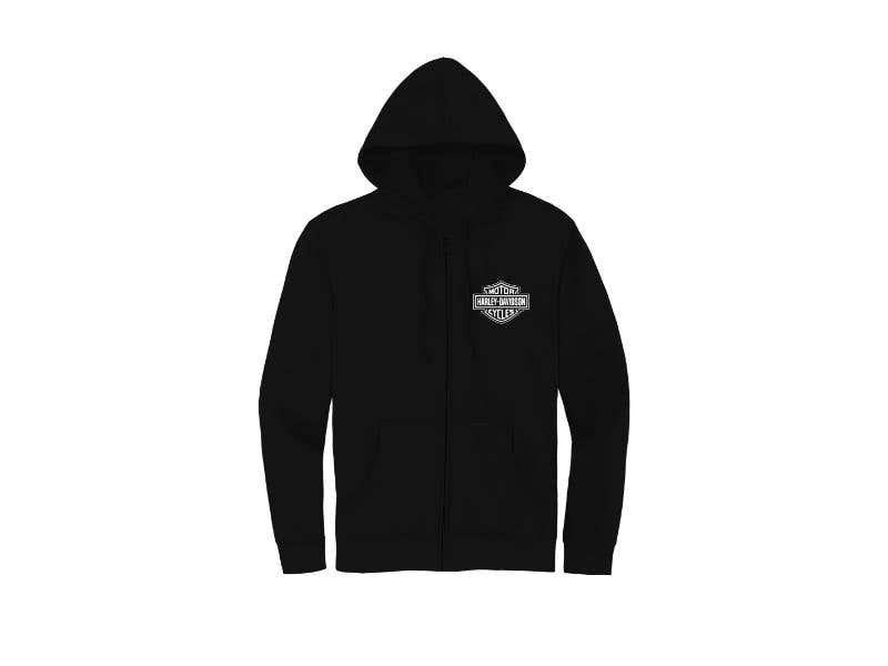 HARLEY-DAVIDSON WOMENS WOMENS SPECIAL RACER FONT ZIP FRONT HOODIE - BLACK BEAUTY