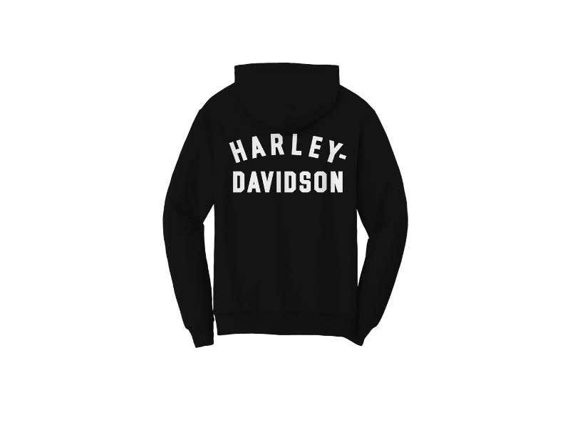 HARLEY-DAVIDSON WOMENS WOMENS SPECIAL RACER FONT ZIP FRONT HOODIE - BLACK BEAUTY