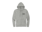 HARLEY-DAVIDSON WOMENS WOMENS SPECIAL RACER FONT ZIP FRONT HOODIE - LIGHT GREY HEATHER