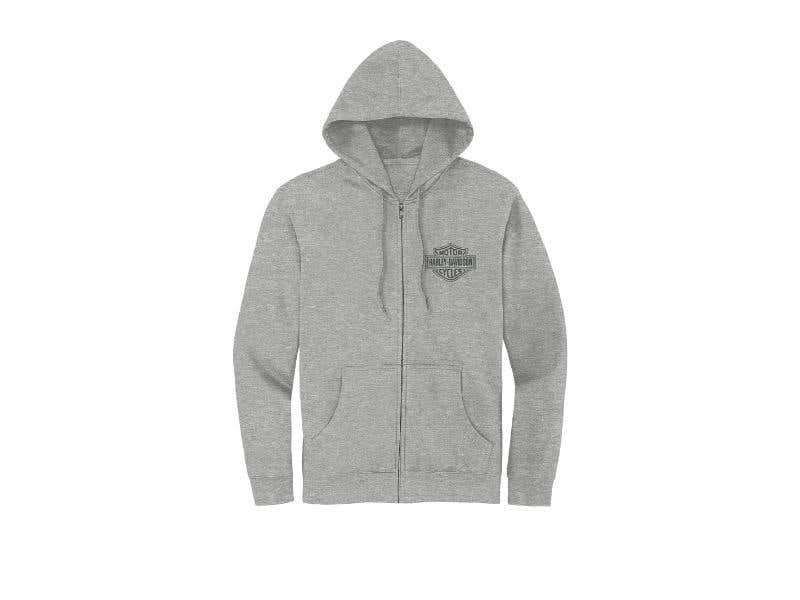 HARLEY-DAVIDSON WOMENS WOMENS SPECIAL RACER FONT ZIP FRONT HOODIE - LIGHT GREY HEATHER