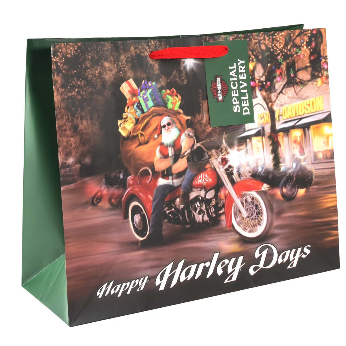 Harley-Davidson Biker Santa Gift Bag – Large Christmas Gift Bag