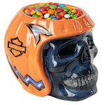 Harley-Davidson® Skull O'Lantern Candy Dish – Pumpkin Helmet Edition