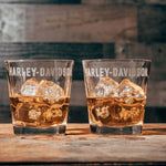 Harley-Davidson H-D Etched Rocks Glass Set