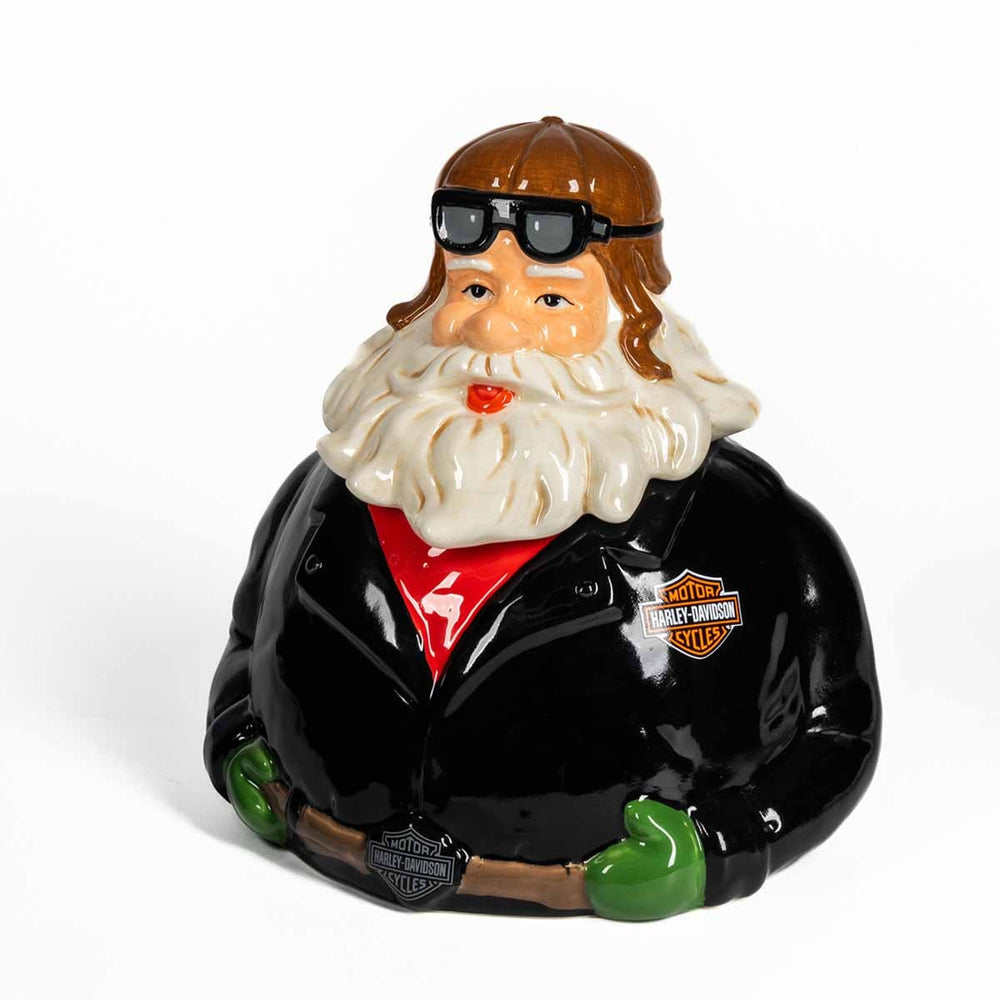 Harley-Davidson Biker Santa Cookie Jar FBHDX-99397 Harley-Davidson Christmas collectable