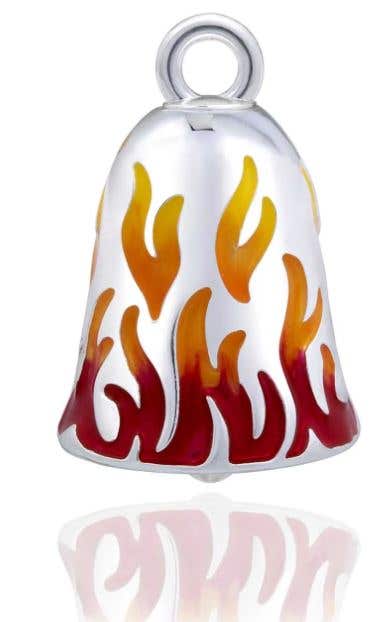 STEEL HORSE JEWELRY RED FLAMES ROAD BELL