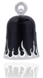 STEEL HORSE JEWELRY BLACK ROAD BELL WITH SILVER FLAMES
