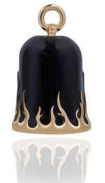 STEEL HORSE JEWELRY BLACK ROAD BELL WITH GOLD FLAMES