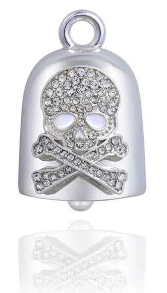 STEEL HORSE JEWELRY BLING SKULL & CROSSBONES ROAD BELL