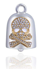 STEEL HORSE JEWELRY BLING SKULL & CROSSBONES GOLD ROAD BELL
