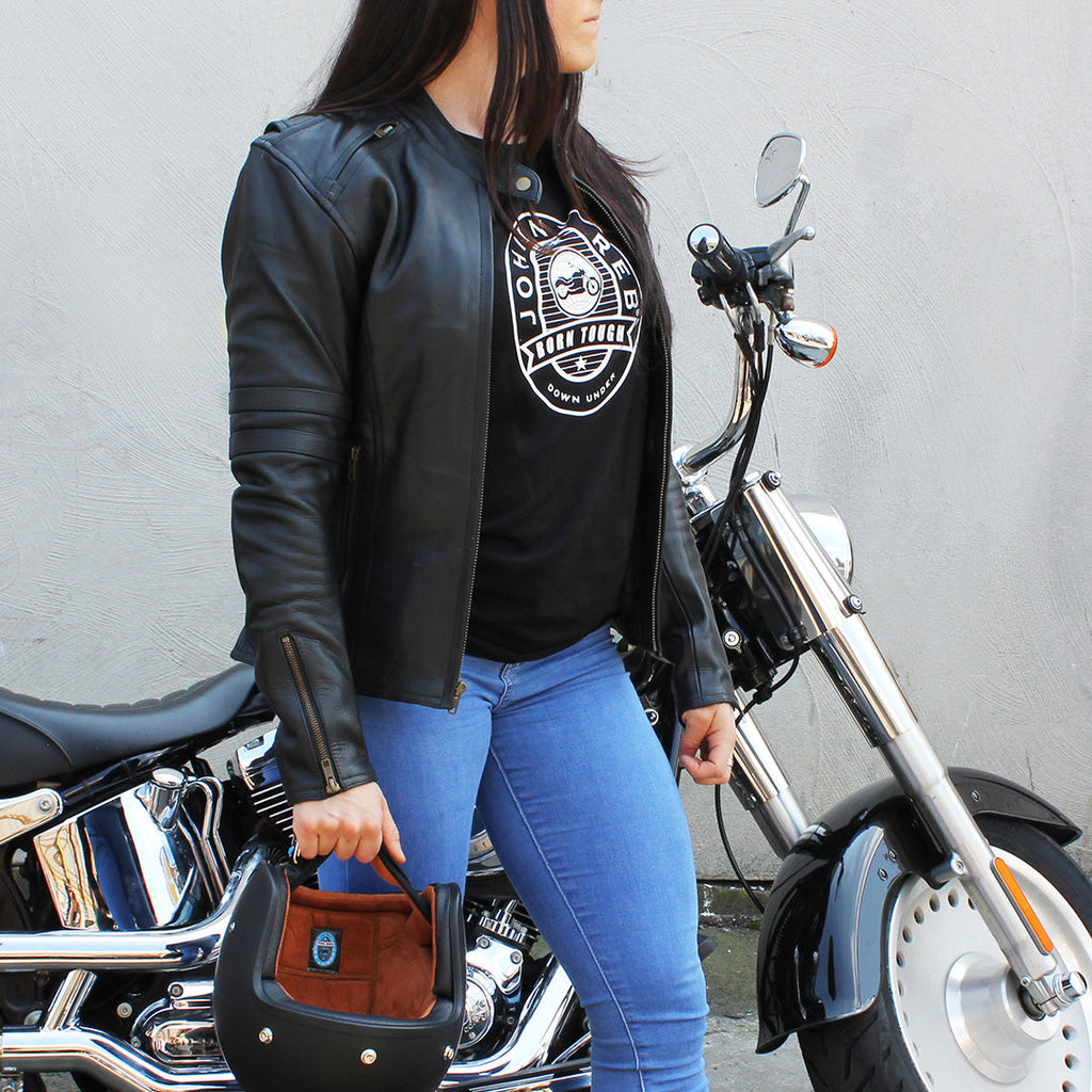 Johnny Reb Women's Hawkesbury Leather Jacket | Removable Hood - Black Leather - product image 3